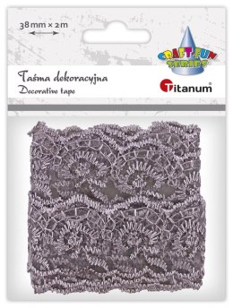 Wstążka Craft-Fun Series Koronka 38x2 [mm x m] szara Titanum (24BR0201-77(G))