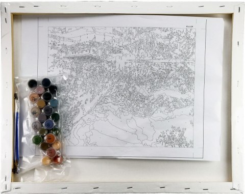 Zestaw kreatywny Malowanie po numerach 40x50cm Przystań nad górskim jeziorem Flamingo Line (fsy66)