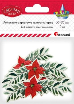 Ozdoba papierowa Craft-Fun Series girlanda z poinsecją Titanum (5szt/6x2,5cm)