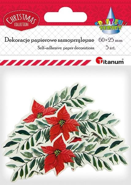 Ozdoba papierowa Craft-Fun Series girlanda z poinsecją Titanum (5szt/6x2,5cm)