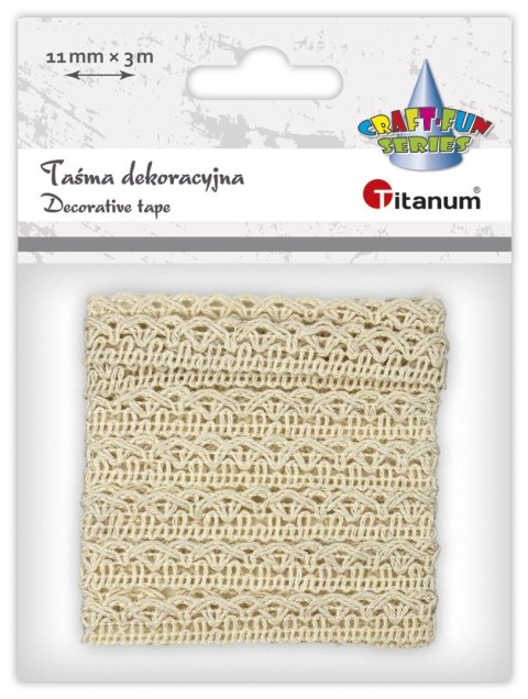 Wstążka Craft-Fun Series Koronka 11x3 [mm x m] kremowa Titanum (24BR0201-82)