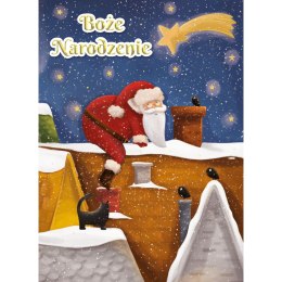 Kartka składana BN MIKOŁAJ W KOMINIE B6 Henry (5907465667005)