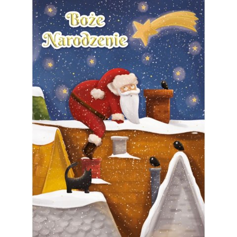 Kartka składana BN MIKOŁAJ W KOMINIE B6 Henry (5907465667005)