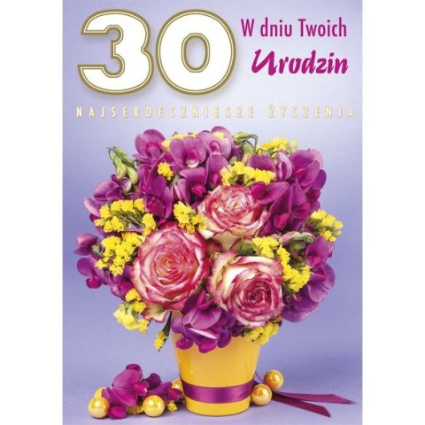 Kartka składana B6 URODZINY Pol-Mak (B6GE_ur_ML)