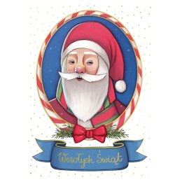 Kartka składana BN MIKOŁAJ W KÓŁKU B6 Henry (5905701480395)