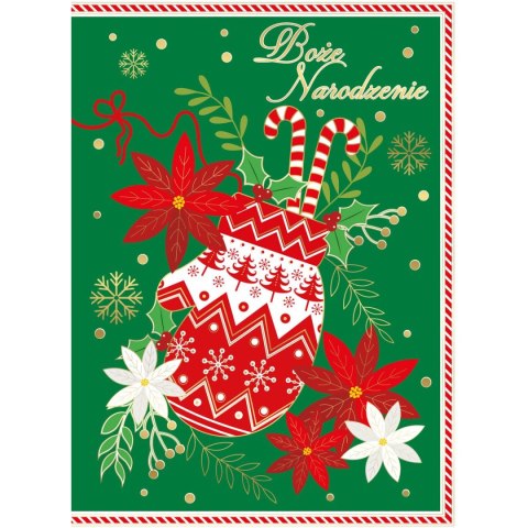 Kartka składana BN SWIATECZNA REKAWICA MERRY CHRISTMAS B6 Henry (5905701480548)