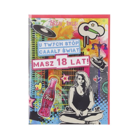 Kartka składana A5 poduszka 18-stka (5902221801433)