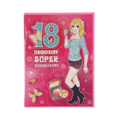 Kartka składana A5 poduszka 18-stka (5902221801433)