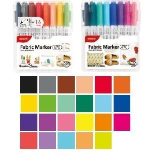 Marker permanentny Fabric Marker wkład mix okrągła końcówka Monami (20500055250)