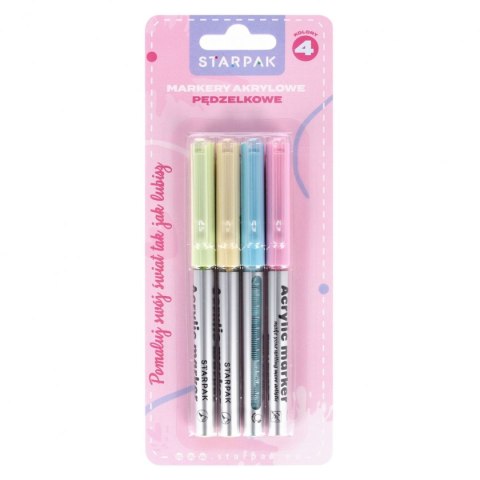 Marker permanentny akrylowy z pedzelkiem wkład mix pędzelek końcówka Starpak (548337)
