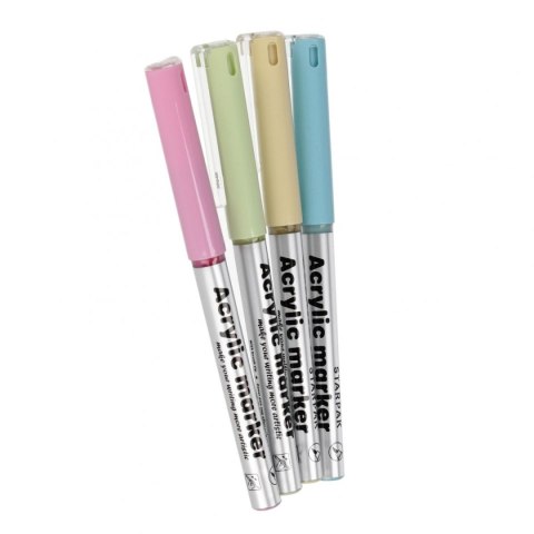 Marker permanentny akrylowy z pedzelkiem wkład mix pędzelek końcówka Starpak (548337)