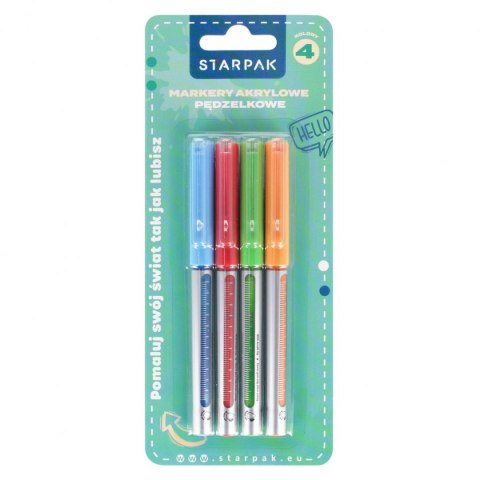 Marker permanentny akrylowy z pedzelkiem wkład mix pędzelek końcówka Starpak (548339)