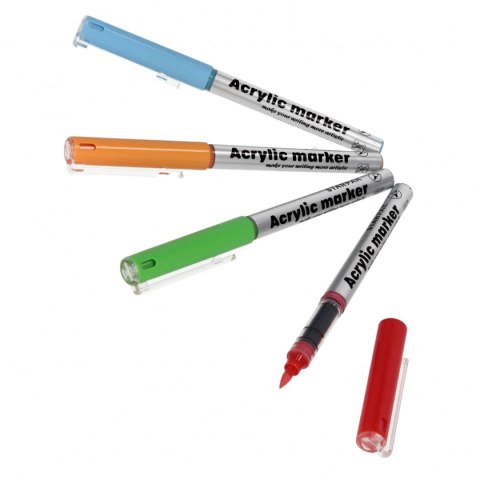 Marker permanentny akrylowy z pedzelkiem wkład mix pędzelek końcówka Starpak (548339)