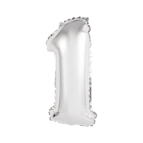 Balon foliowy cyfra 1 srebrny 35 cm 16cal Godan (FG-C35S1)