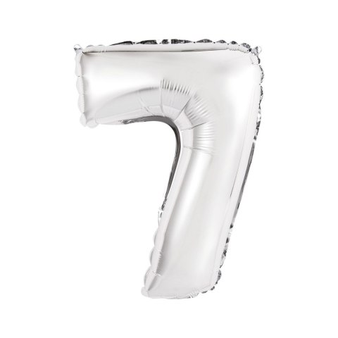 Balon foliowy cyfra 7 srebrny 35 cm 35cal Godan (FG-C35S7)