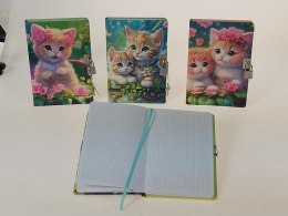 Notes (notatnik) kotki z kłódką A5 krata Adar (588752)
