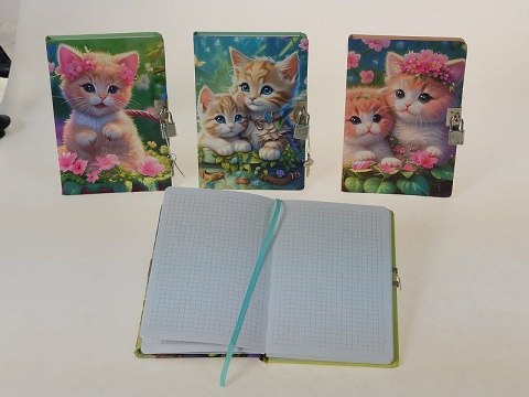 Notes (notatnik) A5 kotki z kłódką krata Adar (588752)
