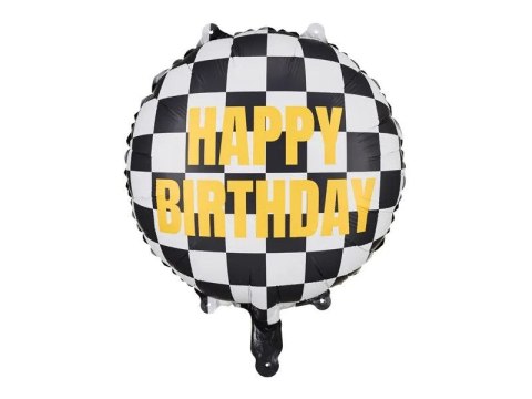 Balon foliowy Szachownica Happy Birthday 18cal Partydeco (FB220)