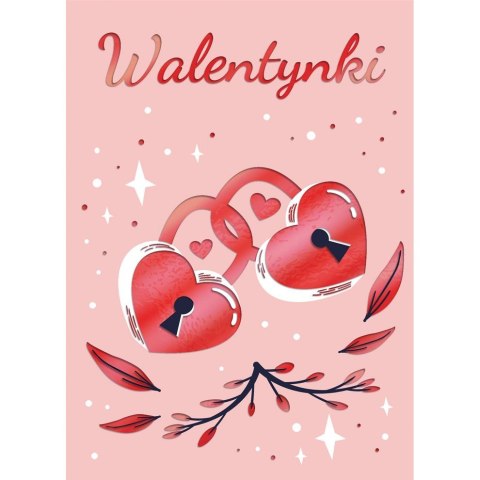 Kartka składana B6 Karnet B6 Walentynki KŁÓDKI Henry (5905701487493)