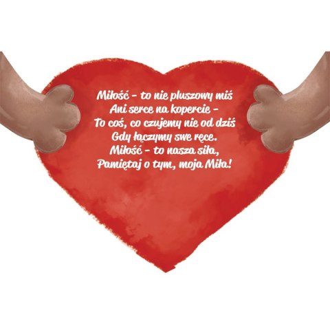 Kartka składana B6 Karnet B6 Walentynki MISIEK Henry (5905701487516)