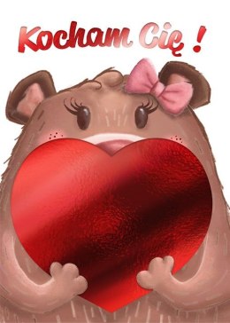 Kartka składana B6 Karnet B6 Walentynki MISKA Henry (5905701487509)