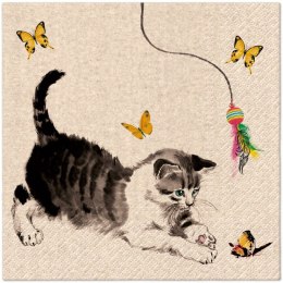 Serwetki Lunch We Care Cat Playing mix nadruk bibuła [mm:] 330x330 Paw (SDLE033200)