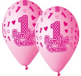 Balon foliowy Mam już roczek 13 cali, 5 szt. Godan (GS120/MJRR)