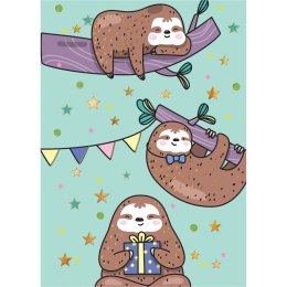 Kartka składana KARNET B8 leniwiec Henry (5905701484348)