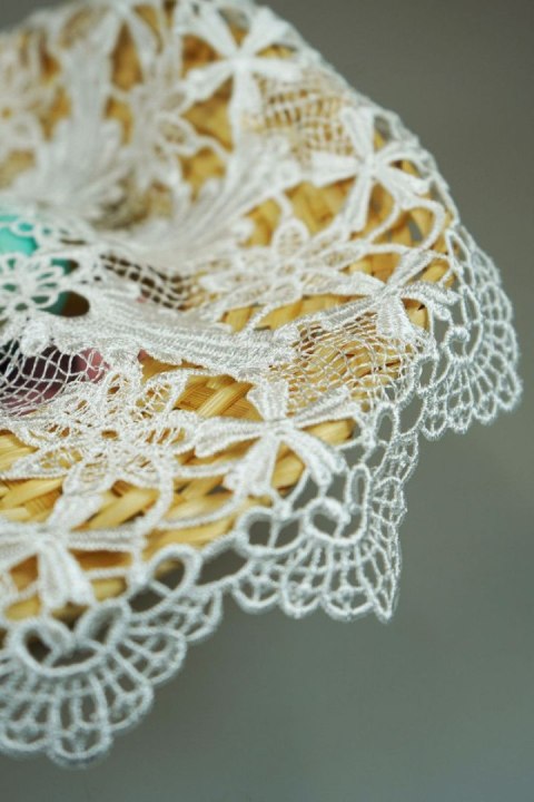 Ozdoba wielkanocna Ażurowa serweta na koszyczek (okrągła) Arpex (D3094)