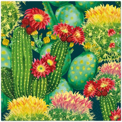 Serwetki Lunch Vibrant Cacti mix nadruk bibuła [mm:] 330x330 Paw (SDL147600)
