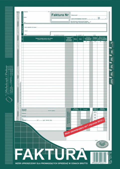 Druk samokopiujący S o/1k A4 80k. Michalczyk i Prokop (121-1E)