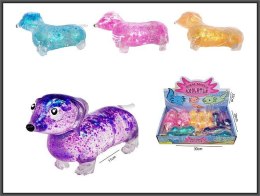 Gniotek Piesek brokatowy do ściskania 11cm 4-kolory Hipo (HPB02)