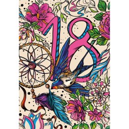 Kartka składana A5 neon 18 dziewczynka A5 Henry (5907465664547)