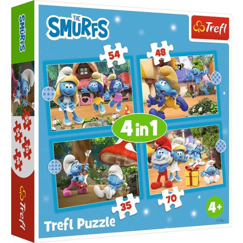 Puzzle Smerfy Wioska Smerfów 4w1 el. Trefl (34656)