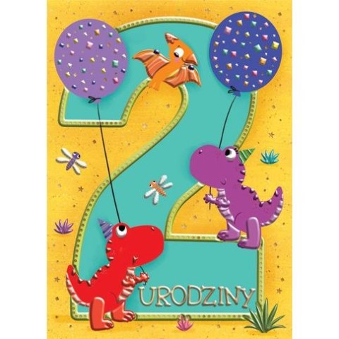 Kartka składana B6 2 DINOZAURY B6 Henry (5905701485239)