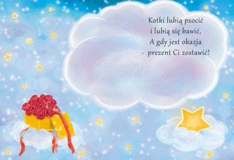 Kartka składana B6 KOT Z PREZENTEM B6 Henry (5905701480272)