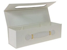 Pudełko na prezent do samodzielnego składania, na wino, białe [mm:] 335x105x 100 Adar (617230)