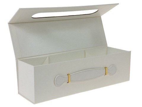 Pudełko na prezent do samodzielnego składania, na wino, białe [mm:] 335x105x 100 Adar (617230)