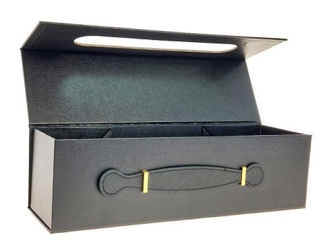 Pudełko na prezent do samodzielnego składania, na wino, czarne [mm:] 335x105x 100 Adar (617902)