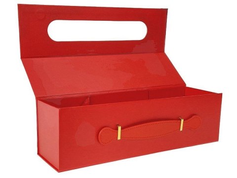 Pudełko na prezent do samodzielnego składania, na wino, czerwone [mm:] 335x105x 100 Adar (617896)