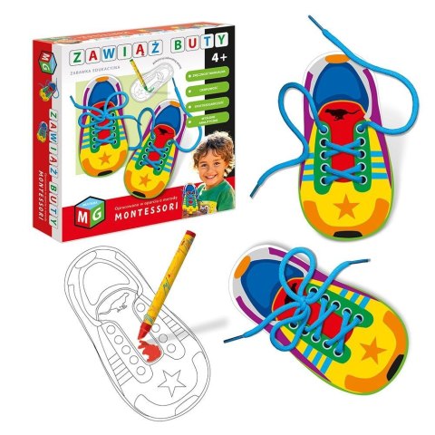Zabawka kreatywna MONTESSORI -ZABAWKA EDUKACYJNA ZAWIĄŻ BUTY Multigra