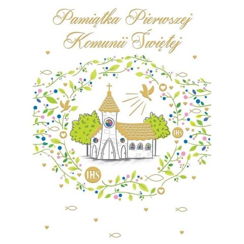 Kartka składana B6 KARNET B6 KOMUNIA ZK KOSCIÓŁ Henry (5907465661362)