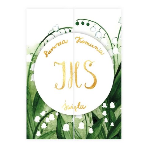 Kartka składana B6 KARNET B6 KOMUNIA konwalia Henry (5907465663236)