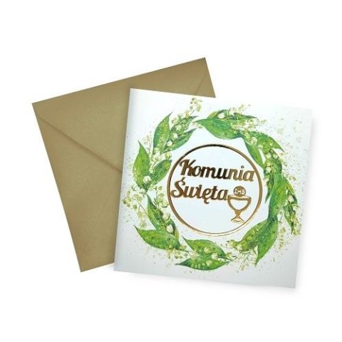 Kartka składana B6 KARNET B6 KOMUNIA konwalia Henry (5907465663236)