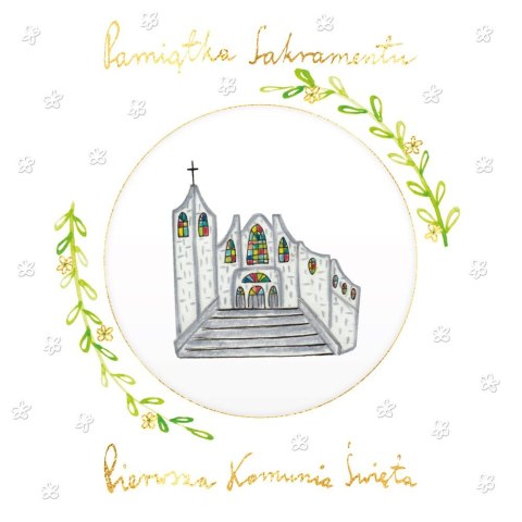 Kartka składana kw KARNET KW KOMUNIA KÓŁKO HS KOSCIOŁEK Henry (5907465664813)