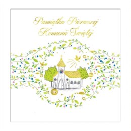 Kartka składana kw KARNET KW KOMUNIA TŁ KOSCIÓŁ ZŁOTY Henry (5907465664998)