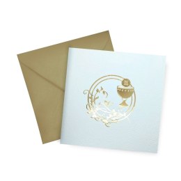 Kartka składana kw KARNET KW KOMUNIA TŁ Kielich Henry (5907465663311)