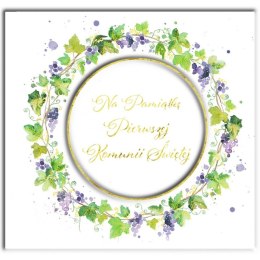 Kartka składana kw KARNET KW KOMUNIA Wianek Wino Henry (5907465664868)