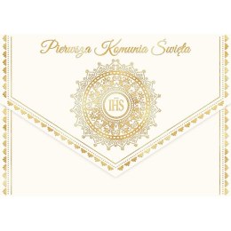 Kartka składana A5 Karnet A5 KOMUNIA KOPERTA IHS Henry (5905701482207)
