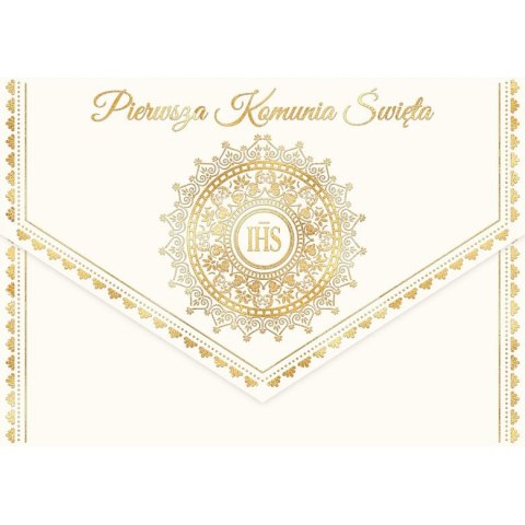Kartka składana A5 Karnet A5 KOMUNIA KOPERTA IHS Henry (5905701482207)